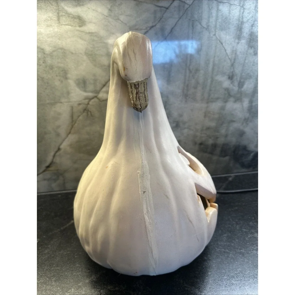 gemmy‎ gourd Foam blow mold white jack o'lantern pumpkin goofy face 13
